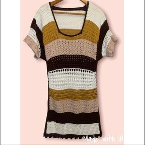 Color Block Crochet Dress Handmade See Measurements